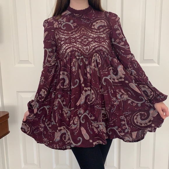 Wine Colored Free People dress - Picture 2 of 6
